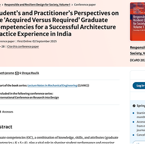 research paper on architecture education competencies in India conference publication