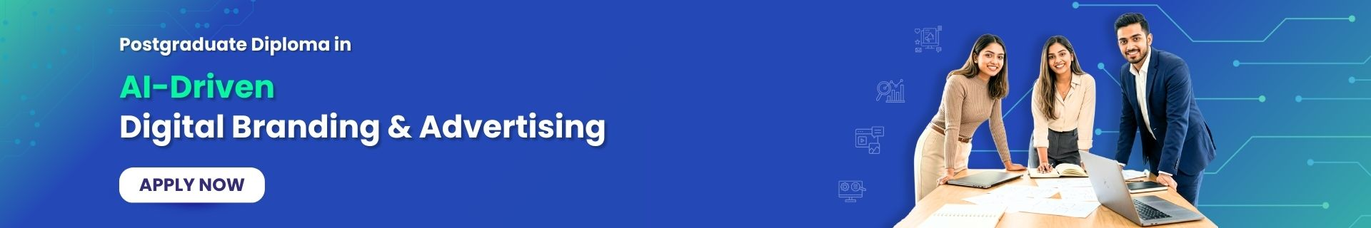 AI Driven Digital Branding and Advertising postgraduate diploma with marketing team collaboration