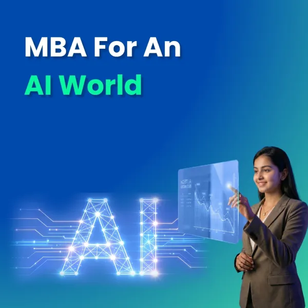 MBA in AI program showcasing artificial intelligence and business analytics technology