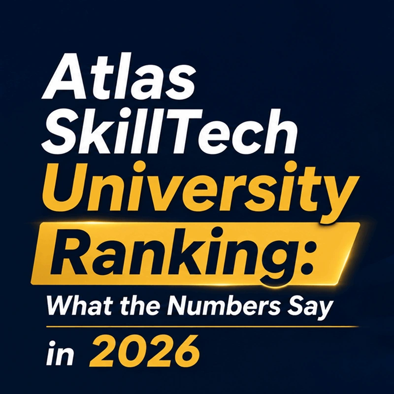 Infographic showing how to interpret ATLAS SkillTech University ranking in India 2026 including NIRF and QS ranking methodologies