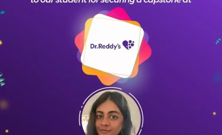 Sneha Dharwadkar secures a capstone at Dr. Reddy’s!