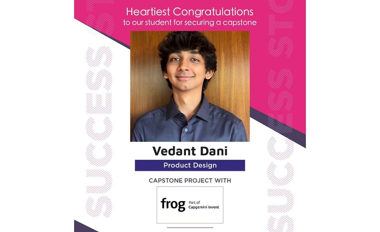 Vedant Dani secures a capstone project with Frog