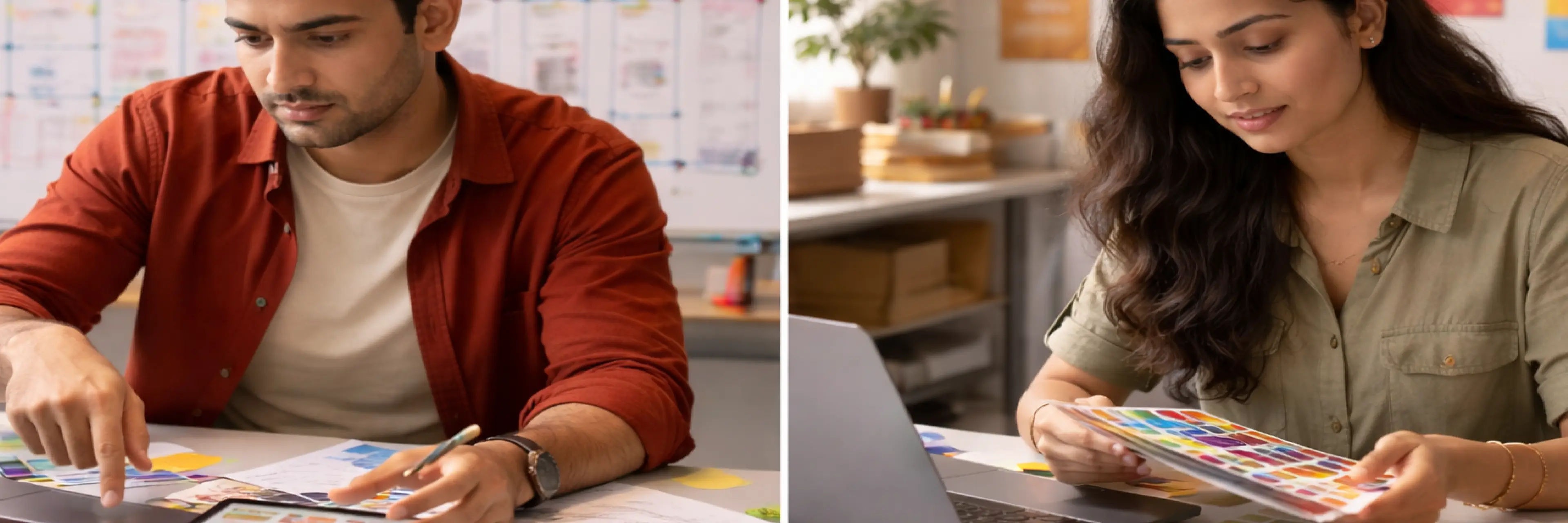 Side-by-side comparison of B Des Communication Design and b des graphic design showing differences in scope and outcomes