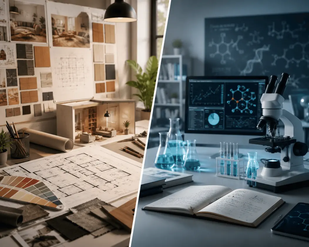 Comparing B Des interior design and BSc interior design across curriculum focus, learning approach, and career outcomes in India