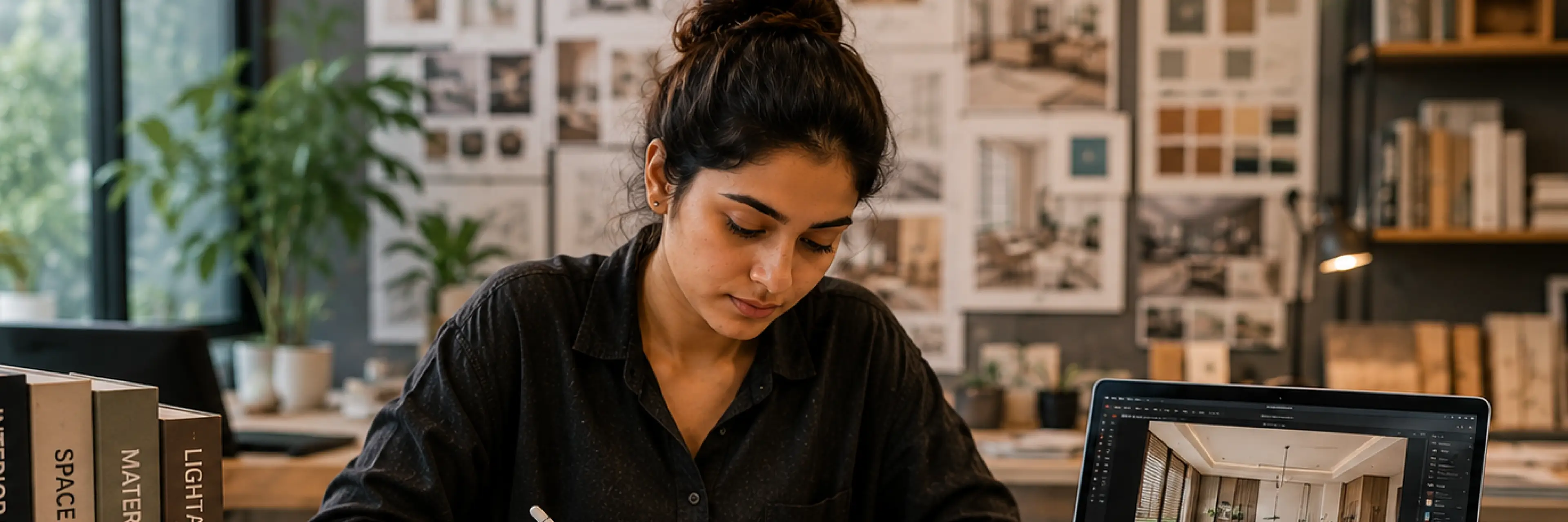 Visual showing four categories of AI tools interior design degree students should know including concept generation, space planning, rendering, and personalisation