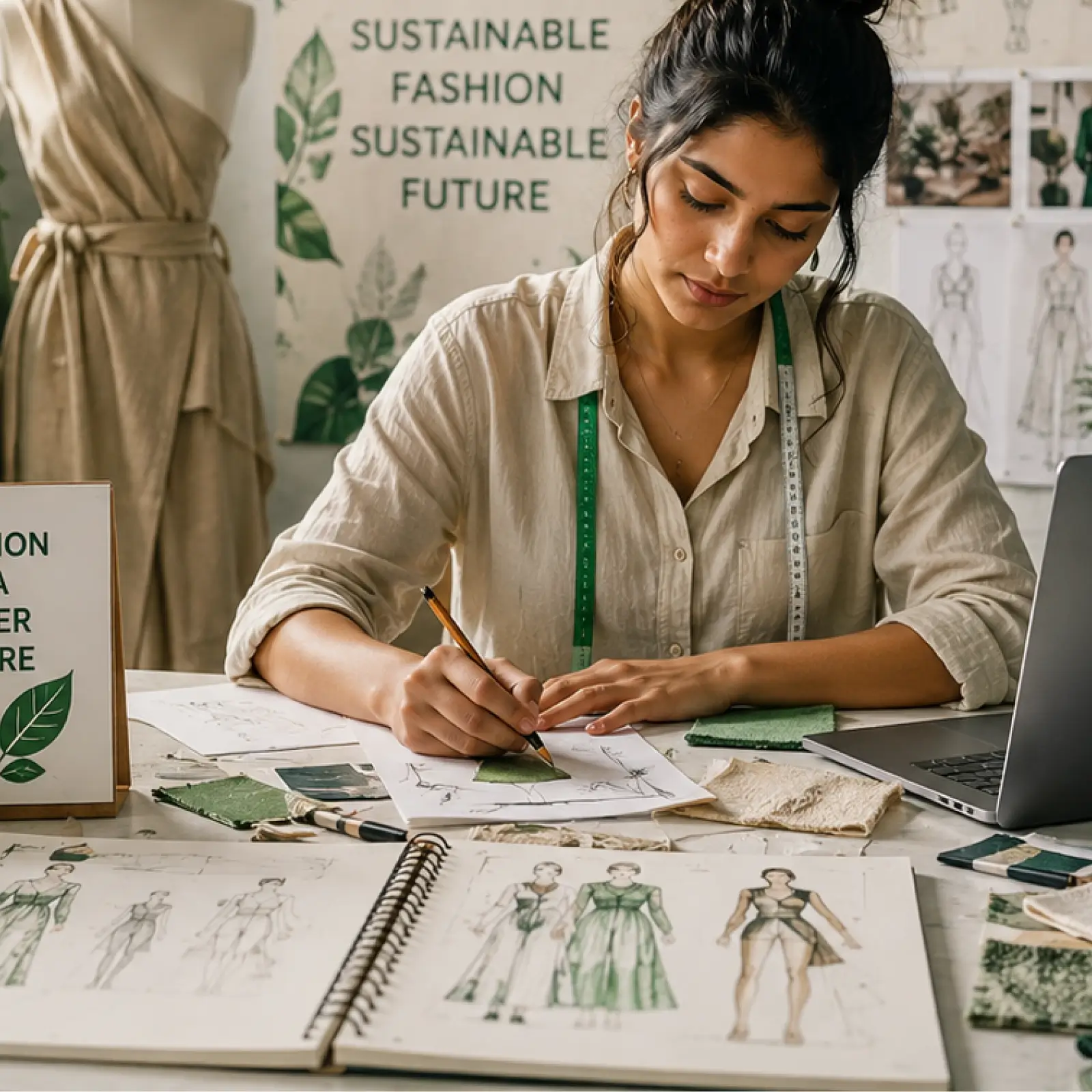 Infographic showing how a fashion design degree in India is evolving to include sustainable fashion, technology, and circular design career paths