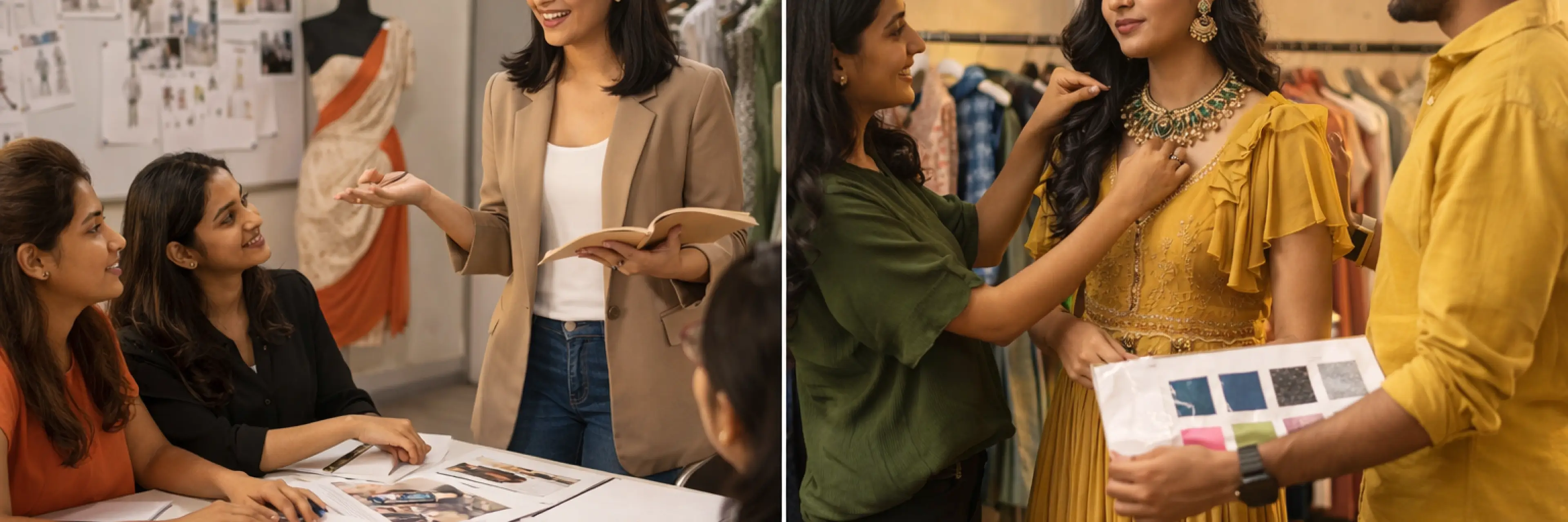 A student working on design software as part of a visual communication degree curriculum