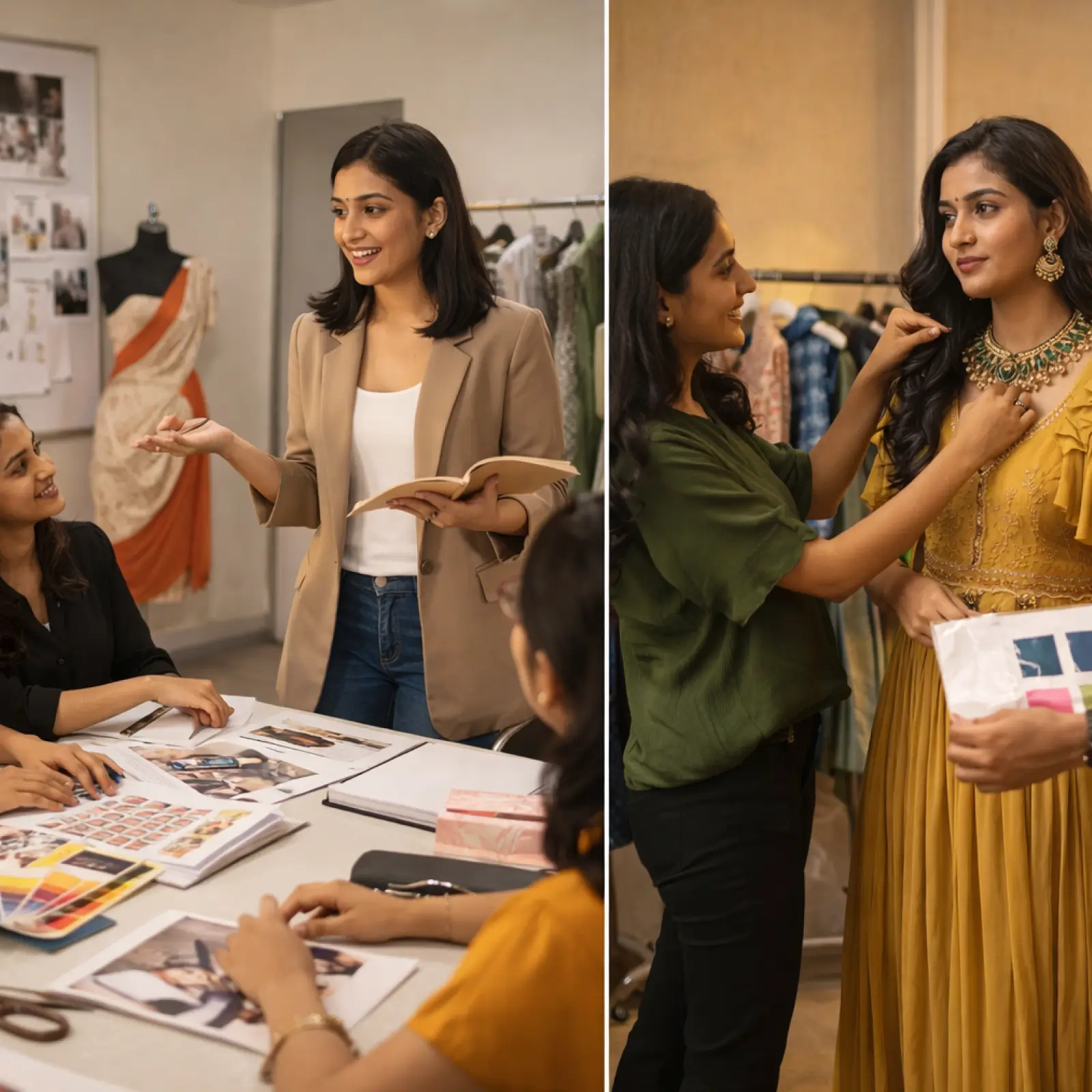 A student working on design software as part of a visual communication degree curriculum