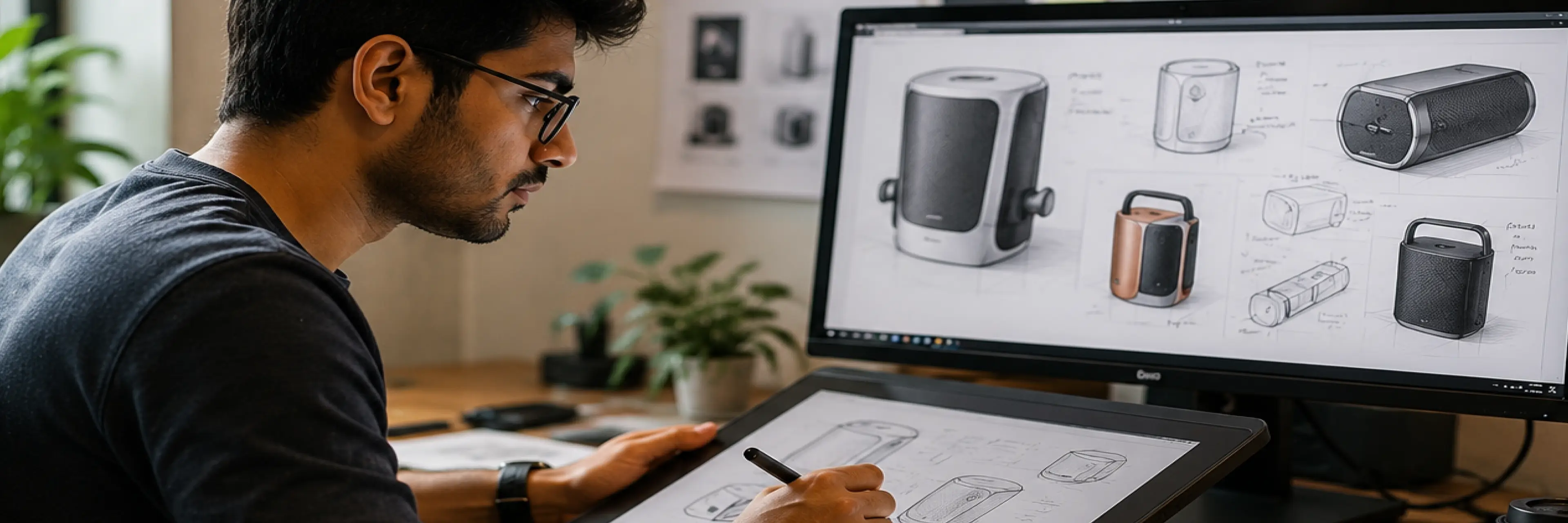 Infographic showing what a product designer does across research, ideation, prototyping, and collaboration in a B Des product design career