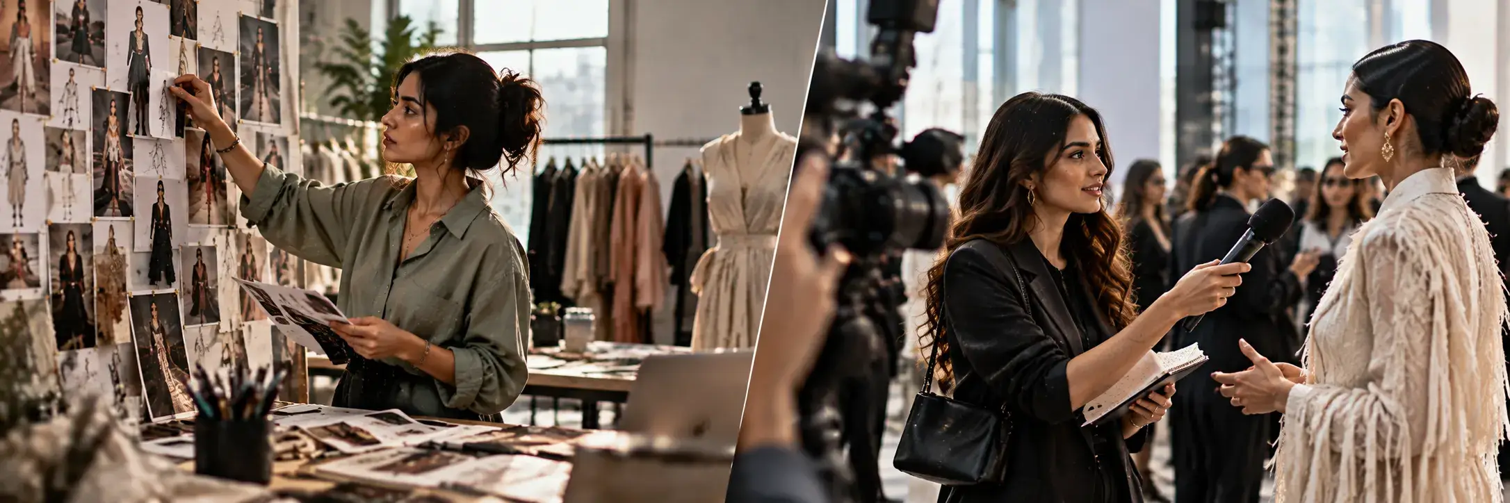 Students exploring b des fashion communication and fashion journalism career paths