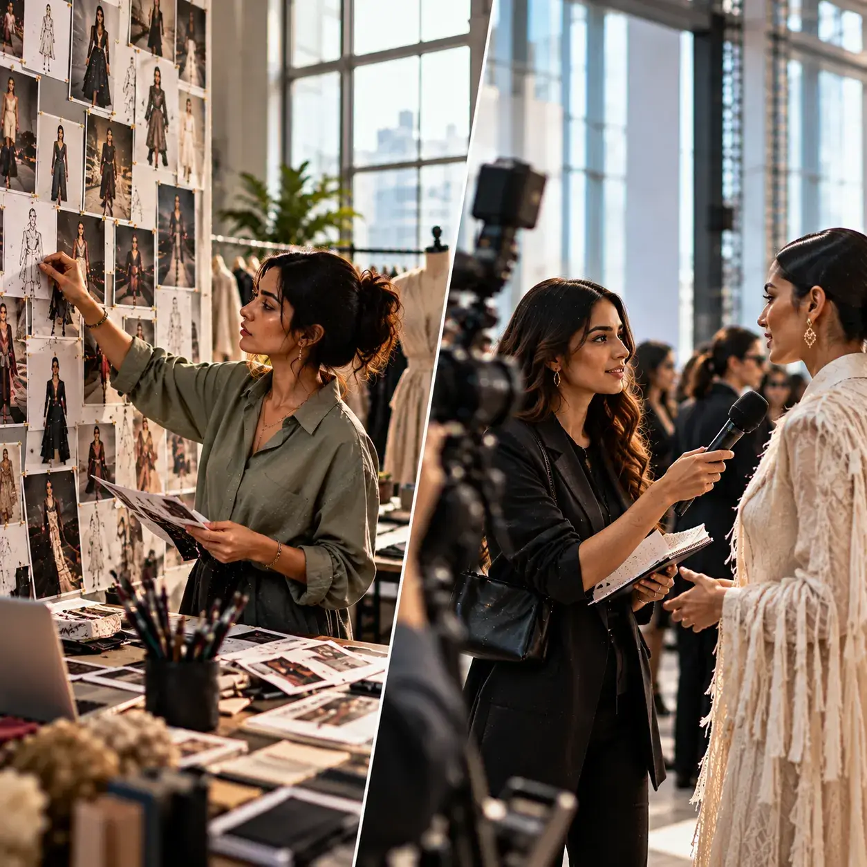 Students exploring b des fashion communication and fashion journalism career paths