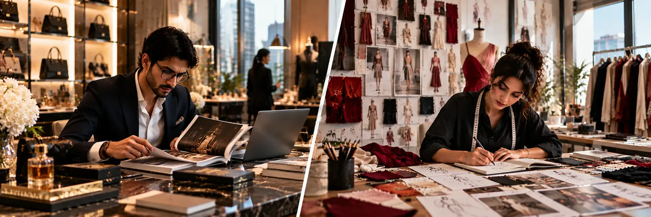 Students comparing luxury brand management and fashion brand management career paths