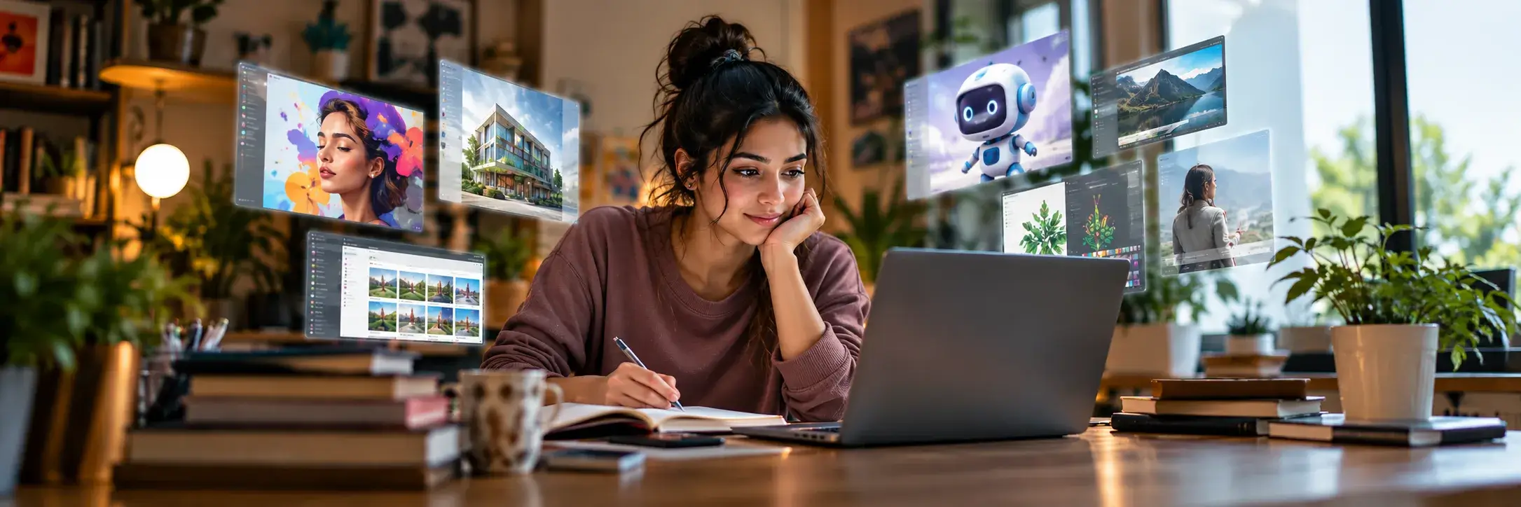 Design student exploring AI design tools for graphic, UI UX and interior design projects