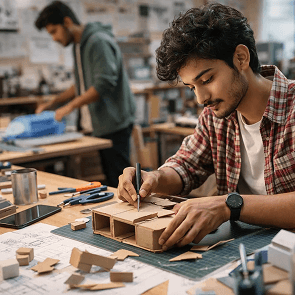Students exploring bachelor of design product design programs at one of the best product design colleges in India