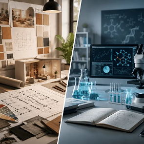 Comparing B Des interior design and BSc interior design across curriculum focus, learning approach, and career outcomes in India