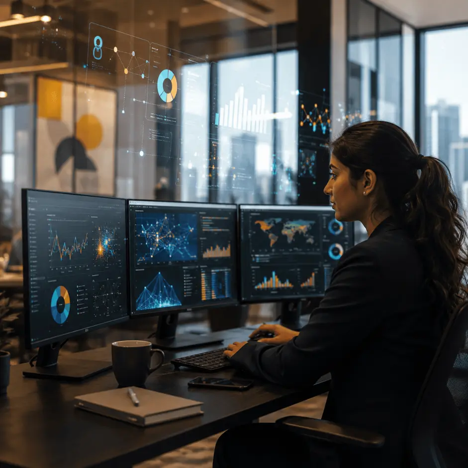 Infographic showing emerging career roles for BBA business analytics graduates across AI, customer analytics, product, sustainability, and operations in 2026
