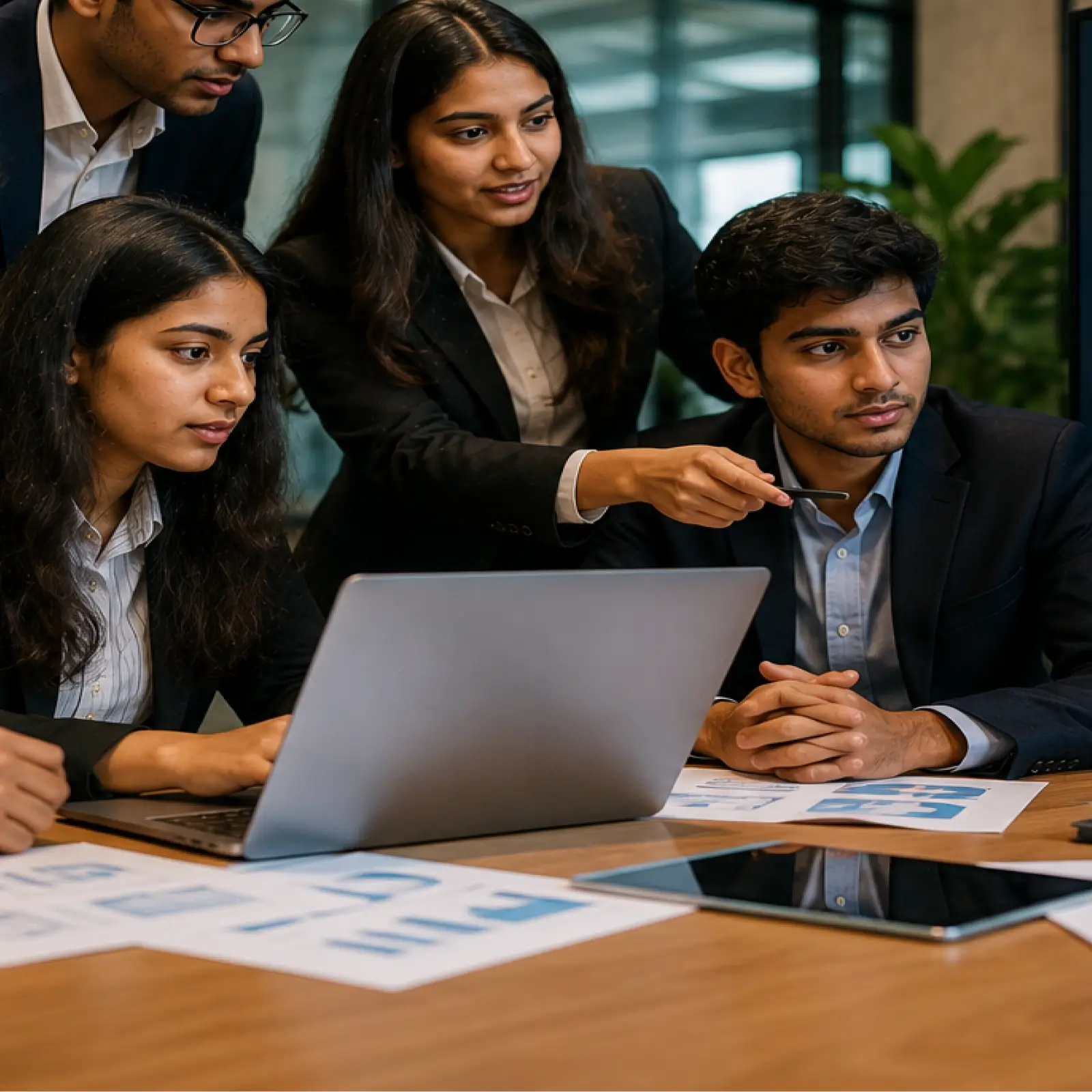 Infographic showing how a BBA in AI prepares students for AI-driven business roles across marketing, finance, HR, operations, and entrepreneurship