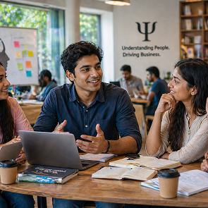 Infographic explaining what a BBA in Business Psychology degree covers in India