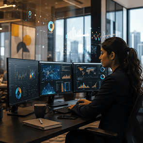 Infographic showing emerging career roles for BBA business analytics graduates across AI, customer analytics, product, sustainability, and operations in 2026