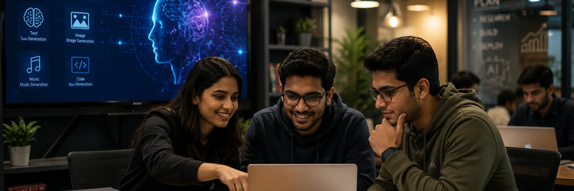 Student learning generative AI concepts and applications using AI-powered technology