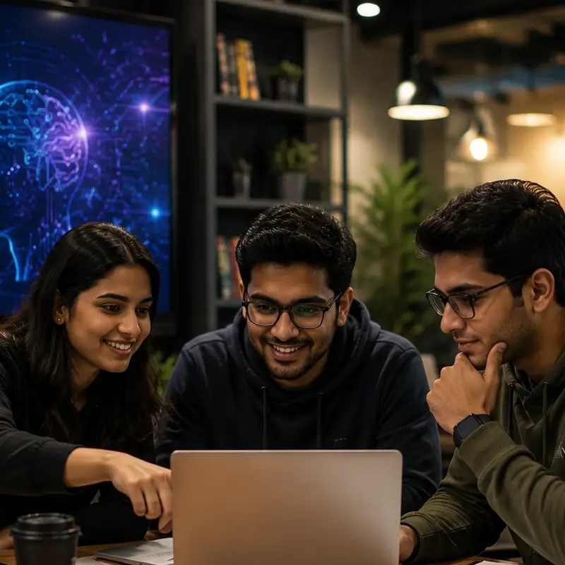 Student learning generative AI concepts and applications using AI-powered technology