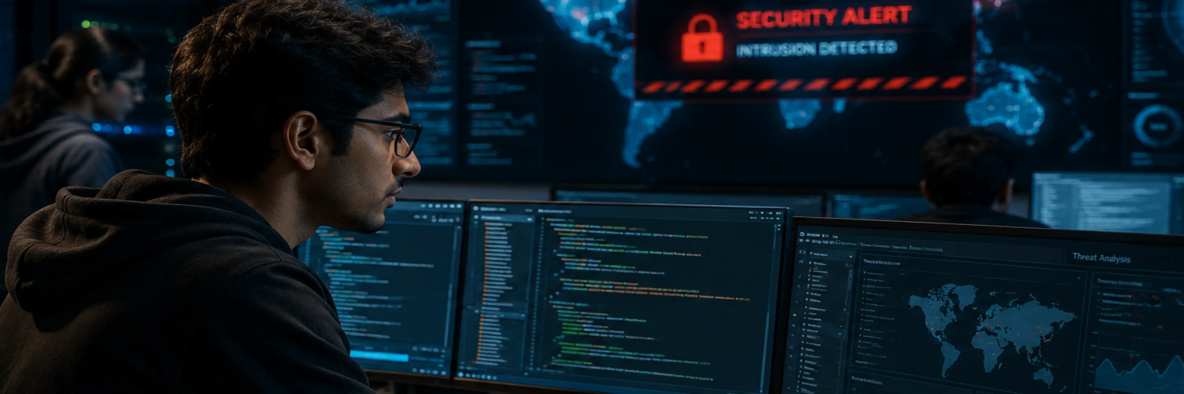 Infographic showing the growing scope of BTech in Cybersecurity across industries in India