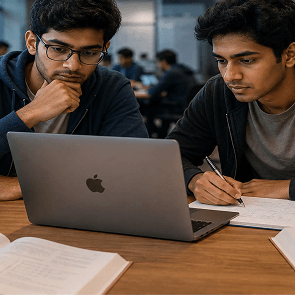 Infographic comparing BTech IT and BTech CSE programmes across curriculum, careers, and salary