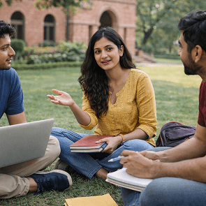 Diagram illustrating the concept of multidisciplinary university education integrating multiple disciplines